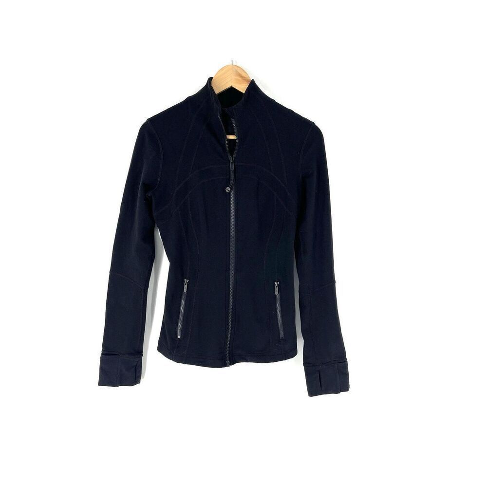 Lululemon Define Jacket Size 6 Womens Black Full Zip Thumbholes Luon Fitted